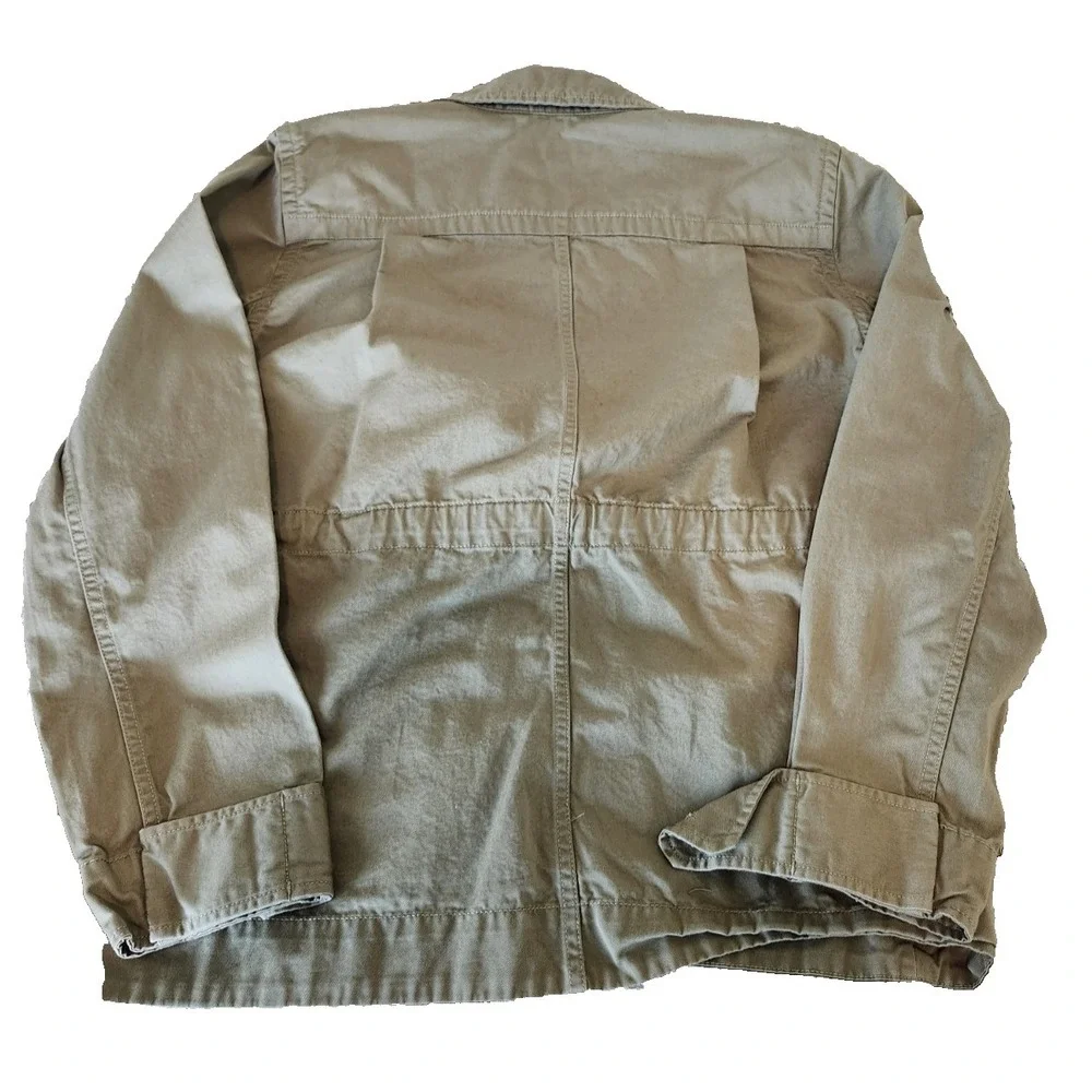 Free Assembly Womens M Green Utility Button Jacket 100% Cotton Workwear (006)